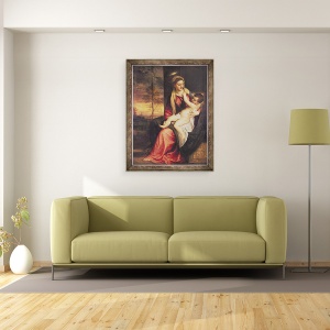 Tablou inramat - Titian - Fecioara cu Copil la apus, 70 x 90 cm - Img 2