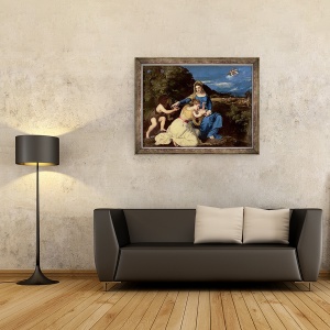 Tablou inramat - Titian - Fecioara si Pruncul cu Sfintii, 70 x 90 cm - Img 2