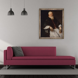 Tablou inramat - Titian - Filippo Archinto, Arhiepiscop de Milano, 50 x 60 cm - Img 2