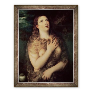 Tablou inramat - Titian - Mary Magdalene, 70 x 90 cm