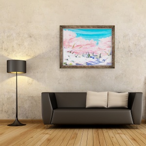 Tablou inramat - Tomoko FURUYA - Flori de cires II, 70 x 90 cm - Img 2