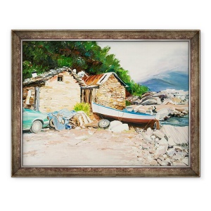 Tablou inramat - Tony Fandino - Barca in Skiathos II, 70 x 90 cm