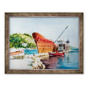 Tablou inramat - Tony Fandino - Barci la Skiathos I, 70 x 90 cm
