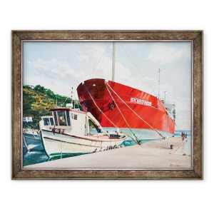 Tablou inramat - Tony Fandino - Barci la Skiathos III, 60 x 80 cm