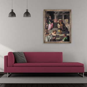 Tablou inramat - Toussaint Dubreuil - Hyante si Climene ofera un sacrificiu lui Venus, 50 x 60 cm - Img 2