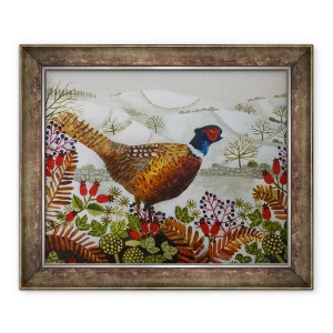 Tablou inramat - Vanessa Bowman - Fazan si deal zapada, 50 x 60 cm