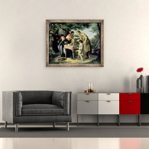Tablou inramat - Vasili Grigorevich Perov - Bautura de ceai in Mytishchi, langa Moscova, 50 x 60 cm - Img 2
