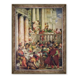Tablou inramat - Veronese - Sarbatoarea casatoriei de la Cana, detalii din partea stanga, 60 x 80 cm