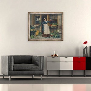 Tablou inramat - Victor Gabriel Gilbert - Vanzatorul de fructe, 50 x 60 cm - Img 2