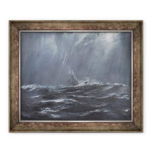 Tablou inramat - Vincent Alexander Booth - Gneisenau intr-o furtuna Marea Nordului 1940, 2006, 50 x 60 cm