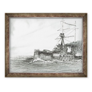 Tablou inramat - Vincent Alexander Booth - HMS Dreadnought pe mare, 2017, 60 x 80 cm