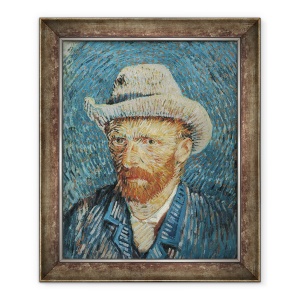 Tablou inramat - Vincent van Gogh - Autoportret cu palarie din pasla, 50 x 60 cm