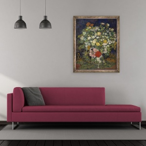 Tablou inramat - Vincent van Gogh - Buchet de flori in vaza, 50 x 60 cm - Img 2