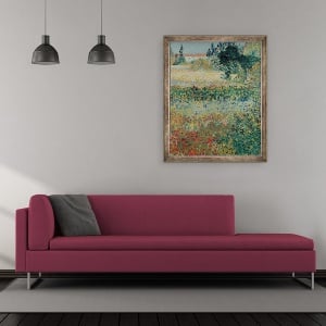 Tablou inramat - Vincent van Gogh - Gradina in Bloom, Arles, 50 x 60 cm - Img 2