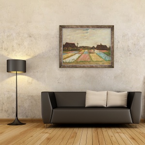 Tablou inramat - Vincent van Gogh - Paturi de flori in Olanda, 70 x 90 cm - Img 2