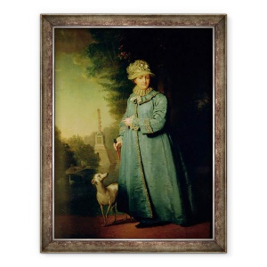 Tablou inramat - Vladimir Lukich Borovikovsky - Plimbare in parc la Tsarskoye Selo cu coloana de sah in fundal 1794, 70 x 90 cm