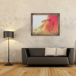 Tablou inramat - Wayne Anderson - Dragonul rosu cu Sfantul Gheorghe si Virgin pe cal, 60 x 80 cm - Img 2