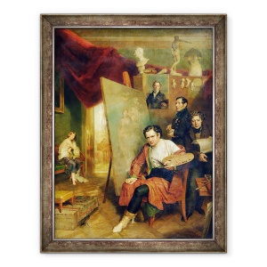 Tablou inramat - Wilhelm August Golicke - in studioul pictorului, 60 x 80 cm