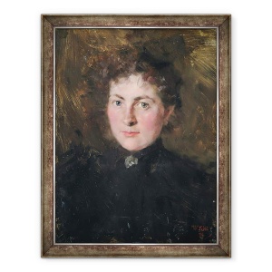 Tablou inramat - Wilhelm Maria Hubertus Leibl - Felicia Kirchdorffer, nepoata artistului, 70 x 90 cm