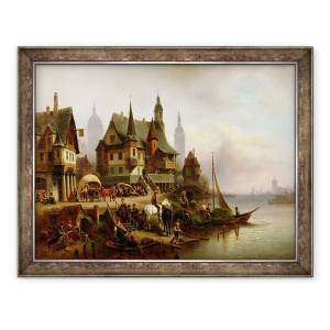 Tablou inramat - Wilhelm Meyerheim - Pe mal, 70 x 90 cm