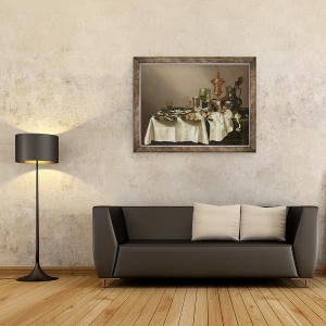 Tablou inramat - Willem Claesz Heda - Natura moarta cu cupa aurita, 60 x 80 cm - Img 2