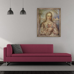 Tablou inramat - William Blake - Fecioara si Pruncul in Egipt, 70 x 85 cm - Img 2
