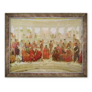 Tablou inramat - William Blake Richmond - Un public in Atena in timpul Agamemnon de Eschil, 70 x 90 cm