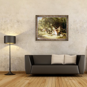 Tablou inramat - William Frederick Witherington - Ora de cina a lui Woodman, 60 x 80 cm - Img 2