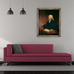 Tablou inramat - William Hamilton - Portretul lui John Wesley 1703-1791 1788, 50 x 60 cm - Img 2