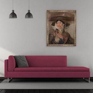 Tablou inramat - William Hogarth - Fata cu creveti, 50 x 60 cm - Img 2