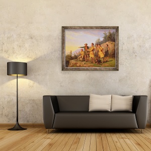 Tablou inramat - William Tylee Ranney - Prima vedere a lui Boone din Kentucky, 70 x 90 cm - Img 2