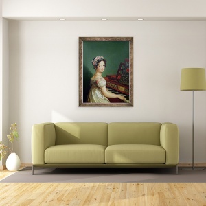 Tablou inramat - Zacarias Gonzalez Velazquez - Fiica artistului la Clavichord, 60 x 80 cm - Img 2