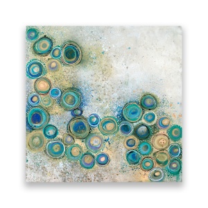 Tablou Canvas - Abstract, Cercuri, Pictura, Albastru, 60 x 60 cm