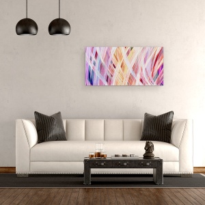 Tablou canvas - Abstract, Colorful, Purple, Orange, Pink, 50 x 100 cm - Img 2