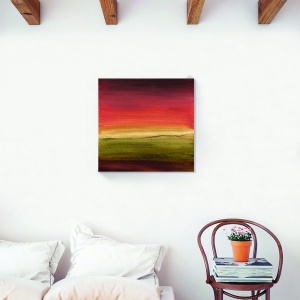 Tablou decorativ canvas abstract cu culori de apus
