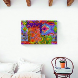 tablou canvas abstract floral multicolor 80x120 cm