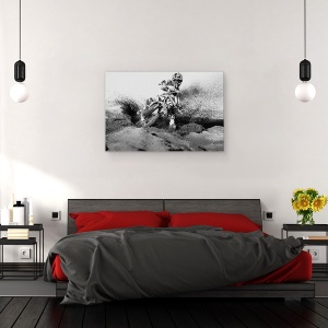 Tablou canvas - Actiune, Calaret, Actiune, Motocros, Romania, Alb-Negru, 80 x 120 cm - Img 3