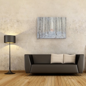 Tablou canvas - Alb, Mesteacan, Padure, Pomi, Copac, 60 x 80 cm - Img 2