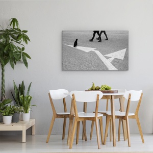 Tablou canvas - Alegeri, Alegeri, Cuplu, Pisica, Privind, Sageti, 50 x 80 cm - Img 4