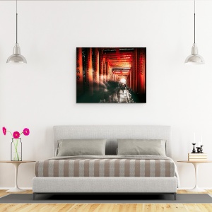 Tablou canvas - Altarul Fushimi Inari, Fantoma, Rosu, Japonia, 60 x 75 cm - Img 3