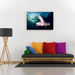 Tablou canvas - Amiaza, Sub Apa, Testoasa, Natura, Animal, Salbatic, 60 x 90 cm - Img 2