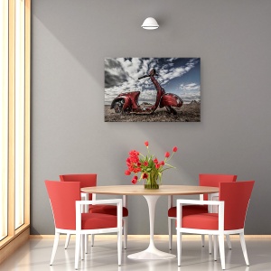 Tablou canvas - Amintiri Inramate, Islanda, Borgarfjordur, Peisaj, Vespa, Vechi, 40 x 60 cm - Img 4