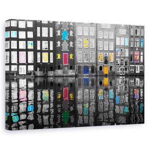 Tablou canvas - Amsterdam 39, Flori, Rau, Reflectie, Apa, 80 x 120 cm