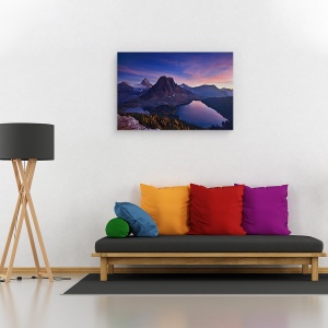 Tablou canvas - Amurg La Muntele Assiniboine, Stele, Apus De Soare, Canada, 60 x 90 cm - Img 2