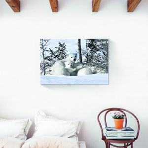 Tablou decorativ canvas urs polar în zăpadă 60x90 cm