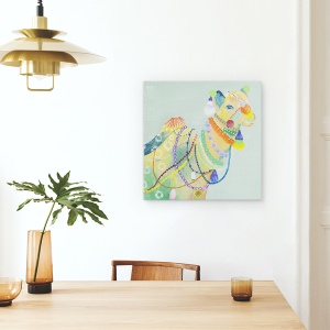 Tablou canvas - Animale, Diverse, Camile Colorate, Pictura, 90 x 90 cm - Img 4