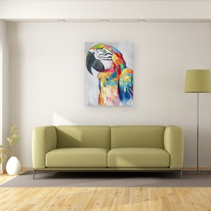 Tablou canvas - Animale, Diverse, Papagal Colorat, Pictura, 60 x 80 cm - Img 2