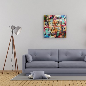 Tablou Canvas - Annecy 4, Colorat, Abstract, 90 x 90 cm - Img 2