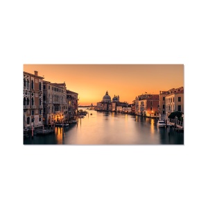 Tablou Canvas - Apus de soare, Italy, Venice, Gondola, 50 x 100 cm