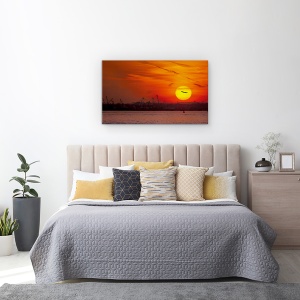Tablou canvas - Apus De Soare Portul New York, Avion, 50 x 80 cm - Img 2